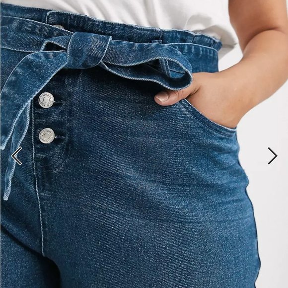 NWT ASOS Urban Bliss Plus High Waist Skinny Jeans Dark Wash Size US 18 - Picture 3 of 3